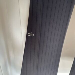 Alo High-Waist Pinstripe Zip It Flare Legging
